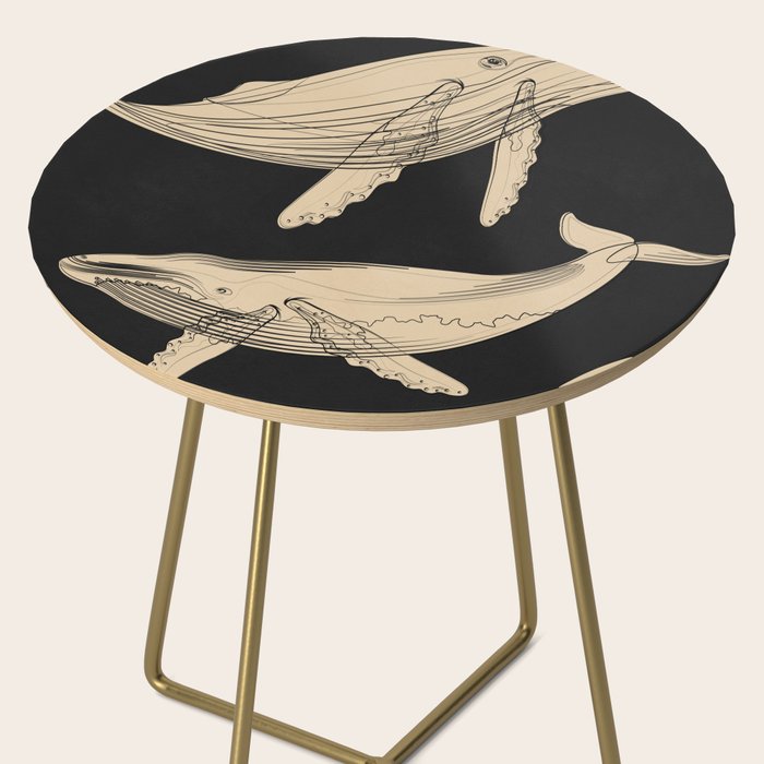 Modern Minimalist Abstract Whales 3 Side Table Gallery Image 2