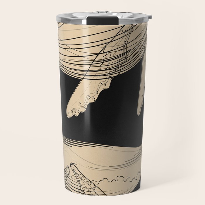 Modern Minimalist Abstract Whales 3 Travel Mug Gallery Image 1