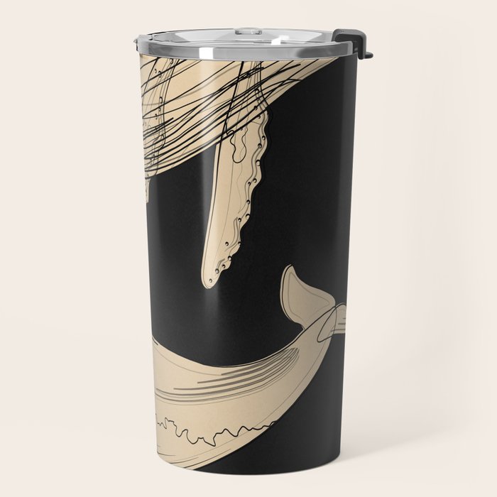 Modern Minimalist Abstract Whales 3 Travel Mug Gallery Image 2