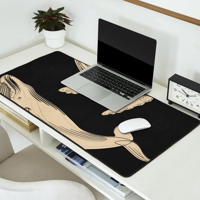 Modern Minimalist Abstract Whales 3 Desk Mat Gallery Image 2