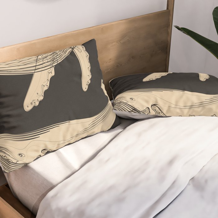 Modern Minimalist Abstract Whales 3 Pillow Sham Gallery Image 2