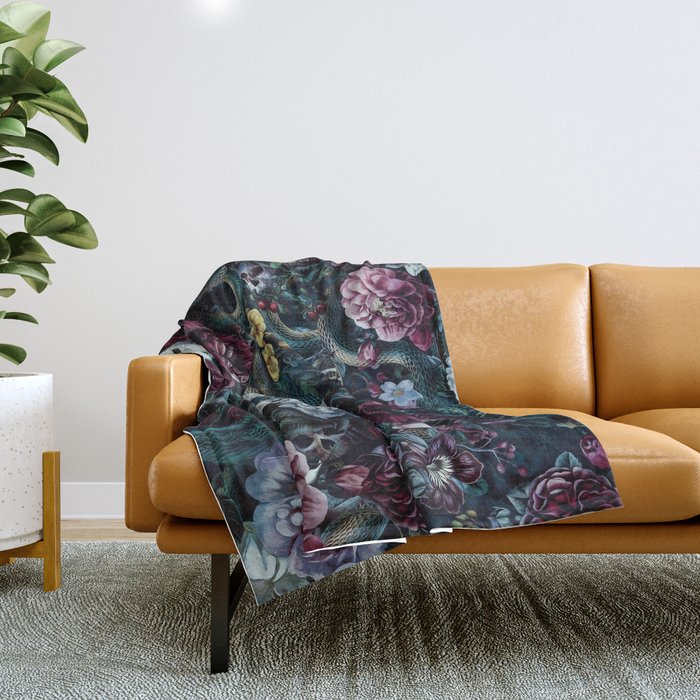 Skulls and Snake II Throw Blanket Gallery Image 1