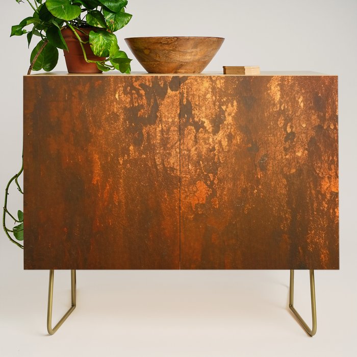 Earthy Rust Copper and Bronze Japandi Art Credenza Gallery Image 1