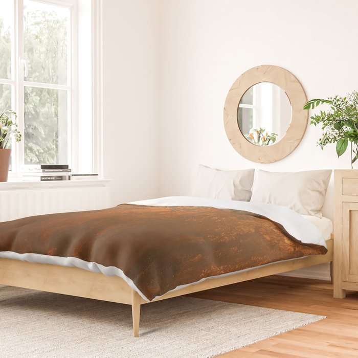 Earthy Rust Copper and Bronze Japandi Art Duvet Cover Gallery Image 2