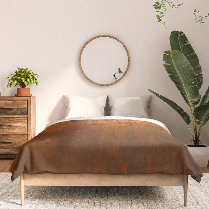 Earthy Rust Copper and Bronze Japandi Art Comforter Gallery Image 3