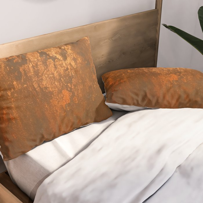 Earthy Rust Copper and Bronze Japandi Art Pillow Sham Gallery Image 2