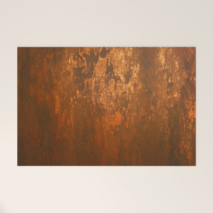 Earthy Rust Copper and Bronze Japandi Art Welcome Mat Gallery Image 1