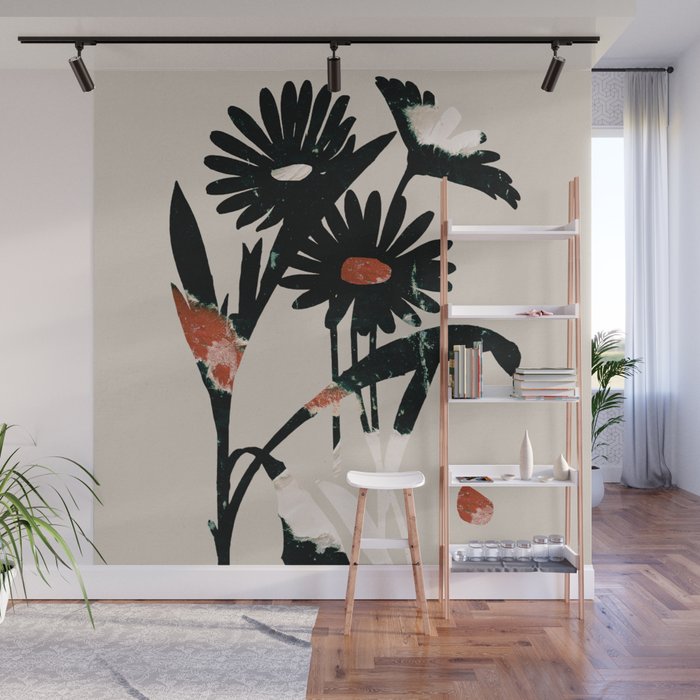 minimal collage/ Flowers 2 Wall Mural Gallery Image 1