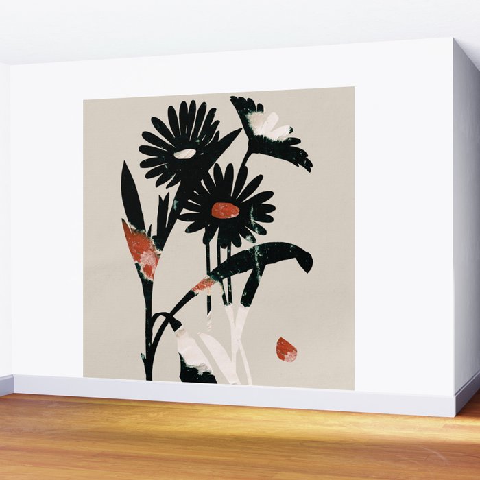 minimal collage/ Flowers 2 Wall Mural Gallery Image 2