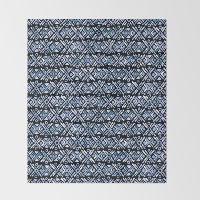 Sonoran Stripe - Indigo Throw Blanket Gallery Image 2