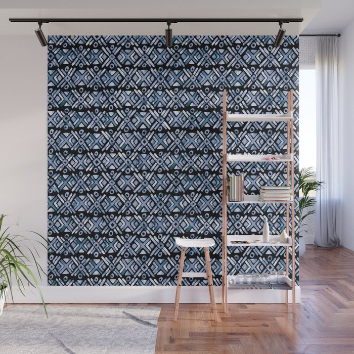 Sonoran Stripe - Indigo Wall Mural Gallery Image 1