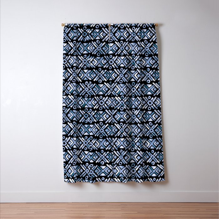 Sonoran Stripe - Indigo Window Curtain Gallery Image 3