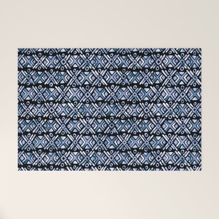 Sonoran Stripe - Indigo Welcome Mat Gallery Image 1
