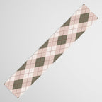 Classic Argyle Pattern Sage and Baby Pink Table Runner Gallery Image 3