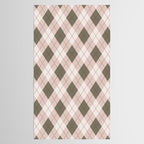 Classic Argyle Pattern Sage and Baby Pink Tablecloth Gallery Image 2