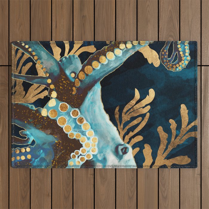 Indigo Octopus Outdoor Rug Gallery Image 1