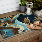 Indigo Octopus Outdoor Rug Gallery Image 2