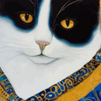 Klimt Tuxedo Cat with Golden Eyes Coffee Mug Gallery Image 2