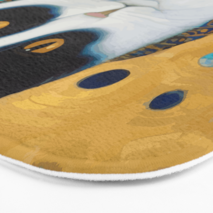 Klimt Tuxedo Cat with Golden Eyes Bath Mat Gallery Image 3