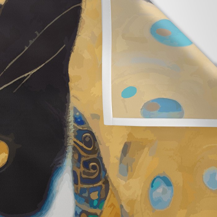Klimt Tuxedo Cat with Golden Eyes Wall Tapestry Gallery Image 3