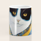 Klimt Tuxedo Cat with Golden Eyes Coffee Mug Gallery Image 4