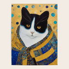 Klimt Tuxedo Cat with Golden Eyes Poster Gallery Image 4