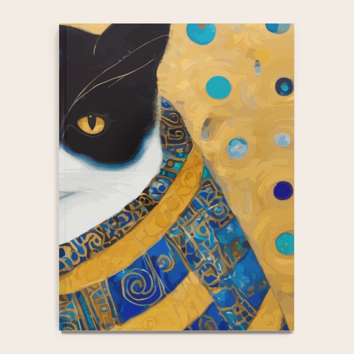 Klimt Tuxedo Cat with Golden Eyes Notebook Gallery Image 4