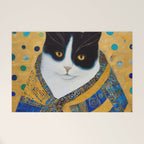 Klimt Tuxedo Cat with Golden Eyes Welcome Mat Gallery Image 1