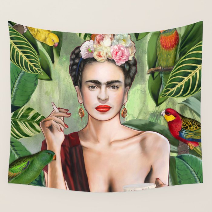 Frida con Amigos Wall Tapestry