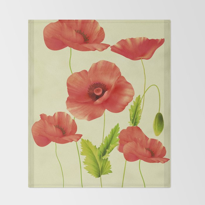 Red Poppies 3 Throw Blanket Gallery Image 2