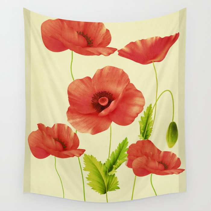 Red Poppies 3 Wall Tapestry Gallery Image 4