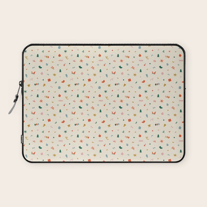 Retro abstract christmas decoration pattern Laptop Sleeve Gallery Image 1