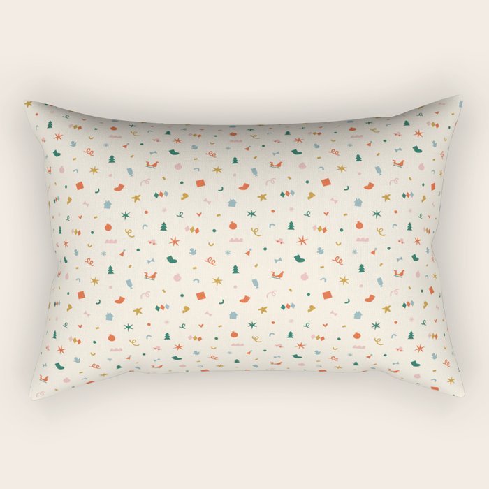 Retro abstract christmas decoration pattern Rectangular Pillow Gallery Image 2