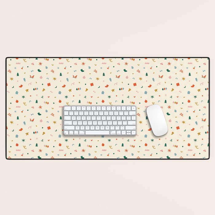 Retro abstract christmas decoration pattern Desk Mat Gallery Image 1