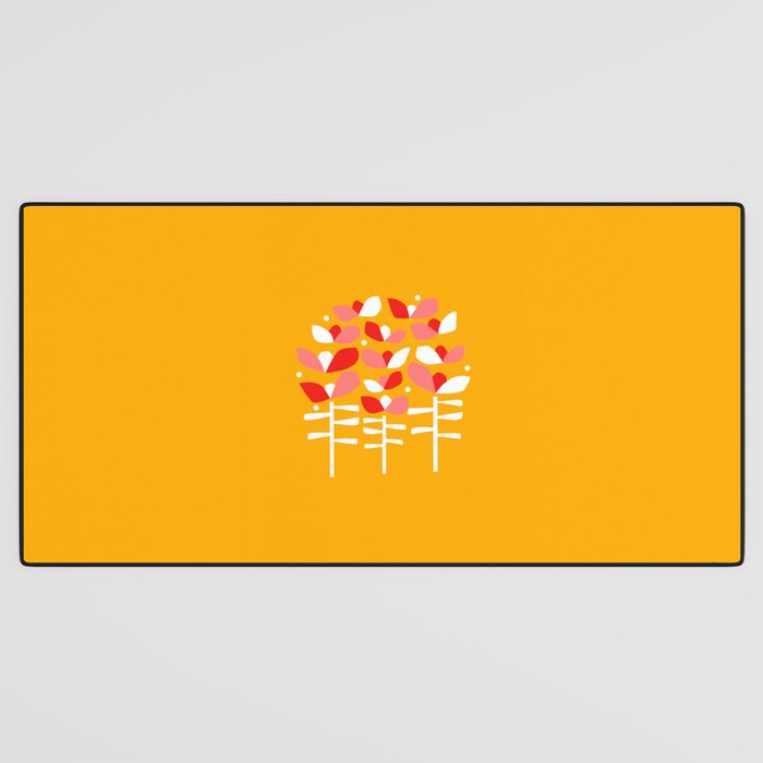 Florals Looking Up - Yellow Desk Mat Gallery Image 3