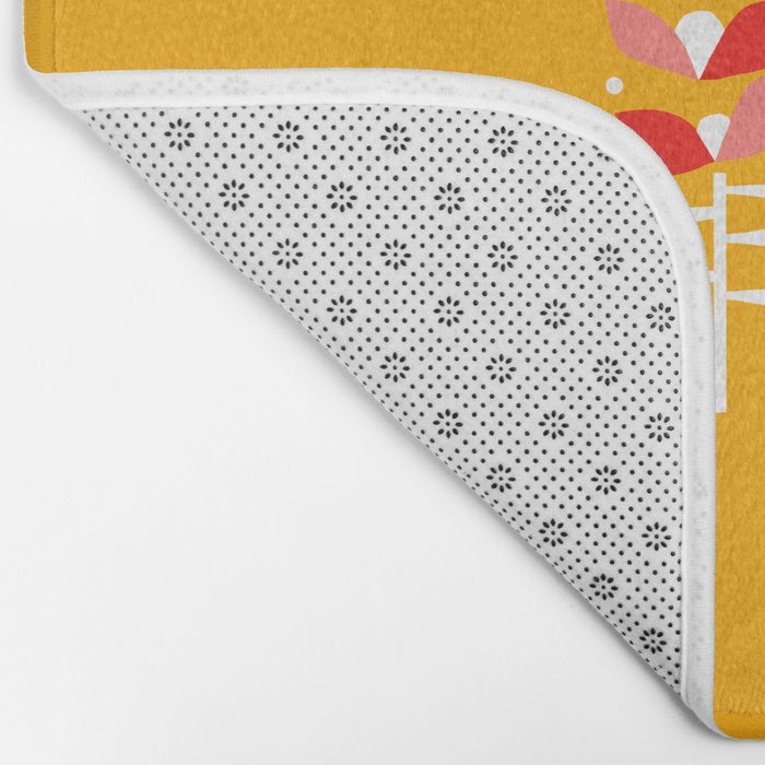 Florals Looking Up - Yellow Bath Mat Gallery Image 2