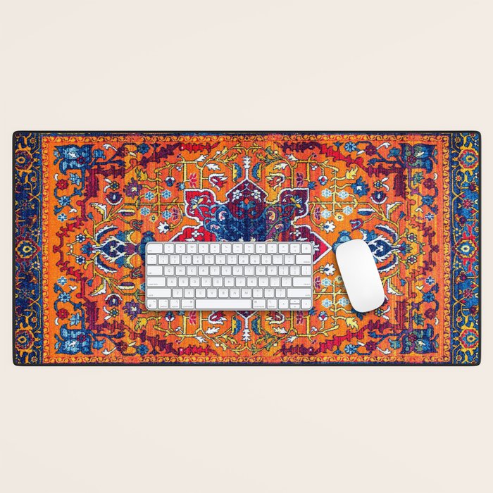 Saffron Elegance: Timeless Berber Atlas Moroccan Aesthetics Desk Mat Gallery Image 1