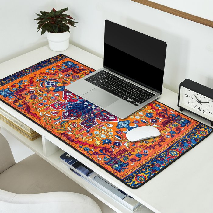 Saffron Elegance: Timeless Berber Atlas Moroccan Aesthetics Desk Mat Gallery Image 2