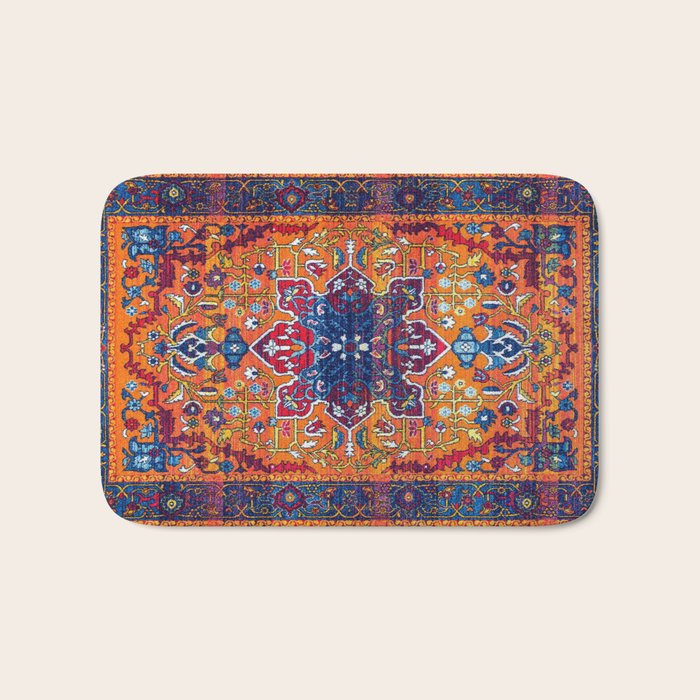 Saffron Elegance: Timeless Berber Atlas Moroccan Aesthetics Bath Mat Gallery Image 1