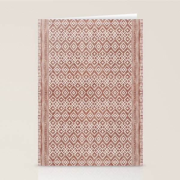 Terracotta boho geo mud cloth  Stationery Card Gallery Image 2