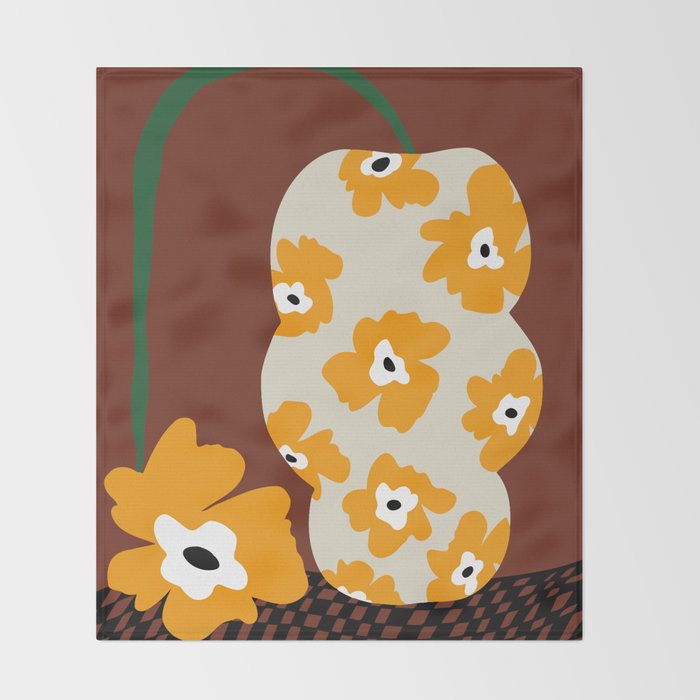 Blooms & Pottery Throw Blanket Gallery Image 2