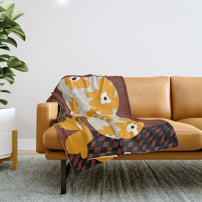 Blooms & Pottery Throw Blanket Gallery Image 1