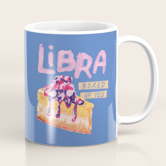 Libra Sign in Warm Blue | Zodiac Series Coffee Mug Gallery Image 1
