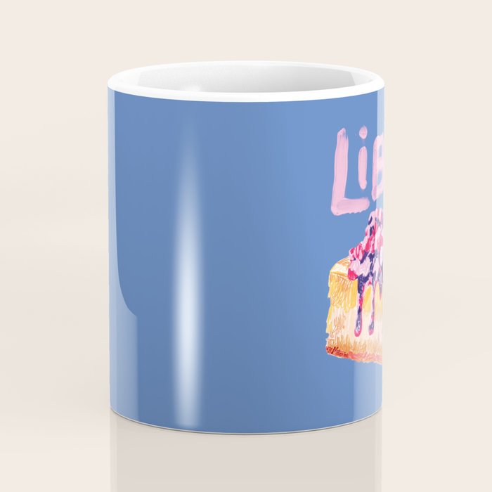 Libra Sign in Warm Blue | Zodiac Series Coffee Mug Gallery Image 4