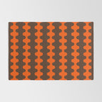 Retro Ogee A-Go-Go Vertical Stripes Pop Pattern in 70s Orange and Dark Brown Rug Gallery Image 2