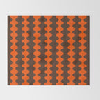 Retro Ogee A-Go-Go Vertical Stripes Pop Pattern in 70s Orange and Dark Brown Throw Blanket Gallery Image 2