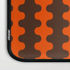 Retro Ogee A-Go-Go Vertical Stripes Pop Pattern in 70s Orange and Dark Brown Laptop Sleeve Gallery Image 3