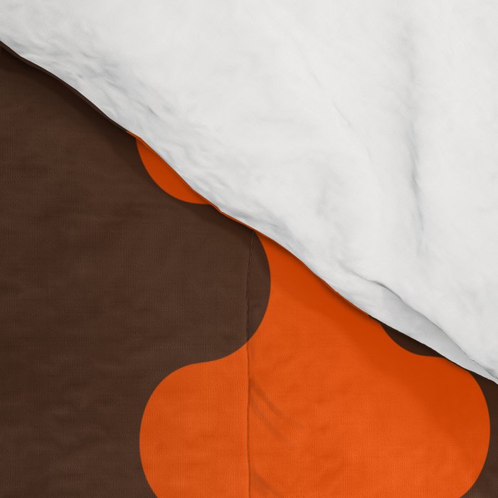 Retro Ogee A-Go-Go Vertical Stripes Pop Pattern in 70s Orange and Dark Brown Comforter Gallery Image 4