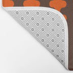 Retro Ogee A-Go-Go Vertical Stripes Pop Pattern in 70s Orange and Dark Brown Bath Mat Gallery Image 2