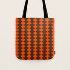 Retro Ogee A-Go-Go Vertical Stripes Pop Pattern in 70s Orange and Dark Brown Tote Bag Gallery Image 1